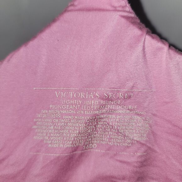 VICTORIA'S SECRET LIGHTLY LINED PLUNGE 36DD PINK BRA - Picture 4 of 5